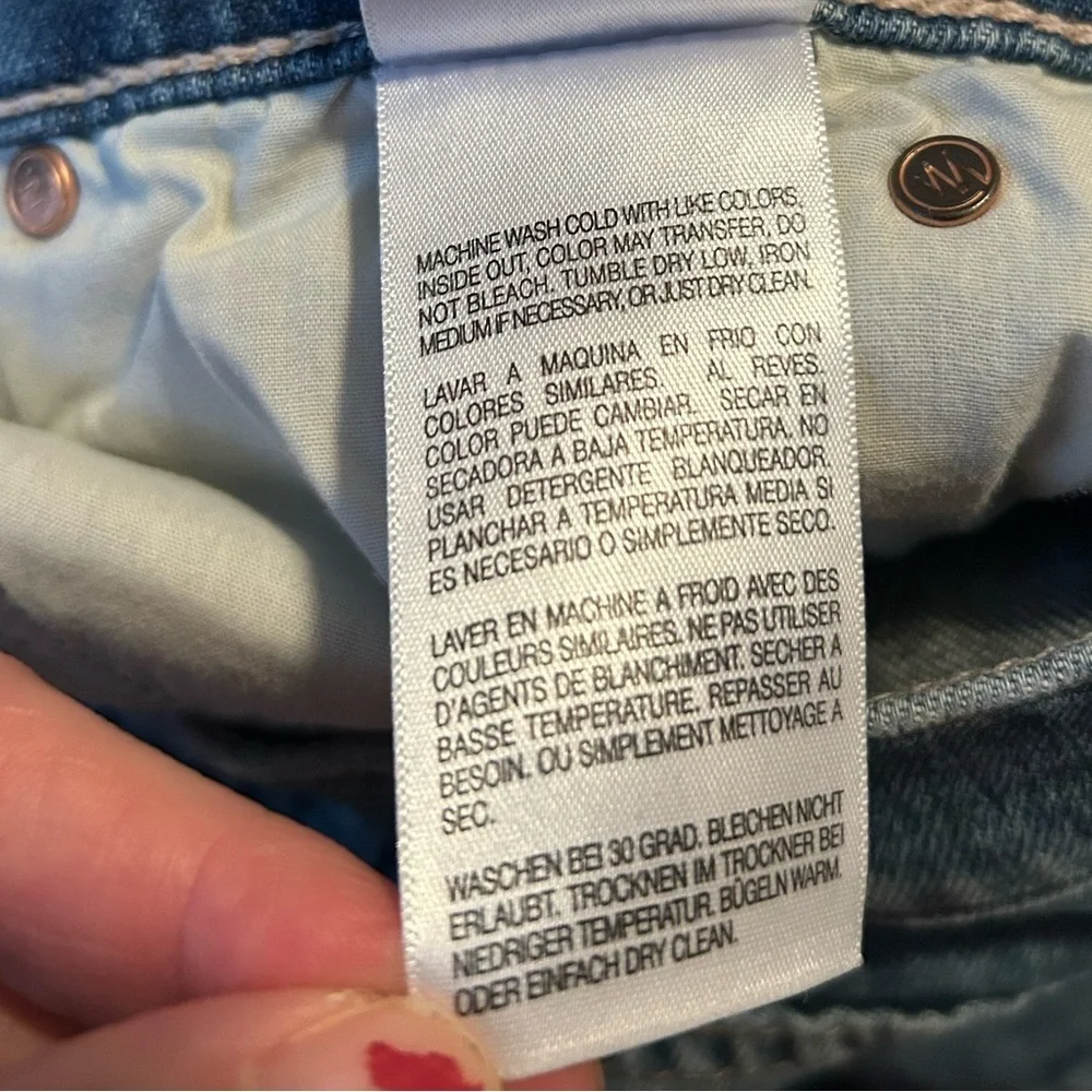Mother Denim Pixie Dazzler Ankle Fray Jeans in Love Pop Size 28